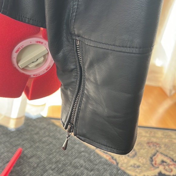 Dark blue simulated leather blazer - Picture 4 of 6